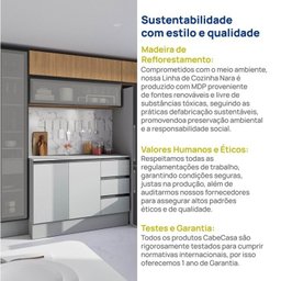 Cozinha Modulada 5 Peças 3 Aéreos 1 Balcão 1 Cristaleira Nara Cabecasa Madeiramadeira - 17