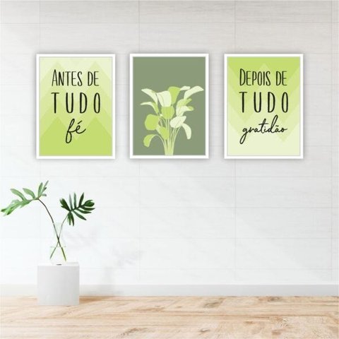 QUADRO 40X30CM 3PÇS ANTES DE TUDO - VERD MOLD VIDR