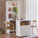 Ver imagem 3 de Móvel Multifuncional com Mesa e Armário Vento Branco