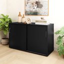Ver imagem 1 de Armário Organizador 140cm 2 Portas de Correr Escritório F5 Cor:preto