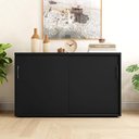 Ver imagem 3 de Armário Organizador 140cm 2 Portas de Correr Escritório F5 Cor:preto