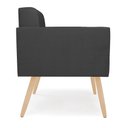 Ver imagem 6 de Kit 2 Poltronas Elisa Corino Preto Pés Palito Natural - D’Rossi