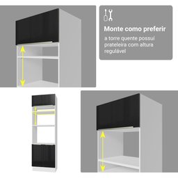 Armário de Cozinha Completa 566cm Branco/preto Lux Madesa 01 - 10