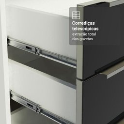 Armário de Cozinha Completa 566cm Branco/preto Lux Madesa 01 - 8