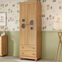 Ver imagem 1 de Guarda-roupa Infantil 62cm 2 Portas com Vidro e 2 Gavetas Bombom Multimóveis Mp4461 Madeirado