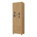Ver imagem 2 de Guarda-roupa Infantil 62cm 2 Portas com Vidro e 2 Gavetas Bombom Multimóveis Mp4461 Madeirado