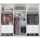 Ver imagem 3 de Guarda-roupa Casal Alfeu com Espelho 3 Portas de Correr 6 Gavetas Branco