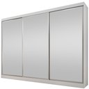 Ver imagem 4 de Guarda-roupa Casal Alfeu com Espelho 3 Portas de Correr 6 Gavetas Branco
