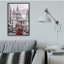 Ver imagem 1 de QUADRO 60X40CM LONDRES ÔNIBUS VERMELHO MOLD PRETA