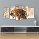 Ver imagem 1 de QUADRO 25X65/55/45 5PÇS TIGRES CANVAS
