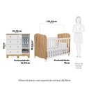 Ver imagem 3 de Quarto de Bebê Berço Americano e Cômoda 1 Porta 100% MDF Mimo Espresso Móveis Branco Brilho/Amêndoa