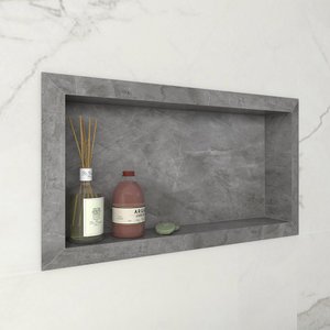 Nicho Para Banheiro Diamante em Porcelanato Polido 60x30 Cinza - Cozimax