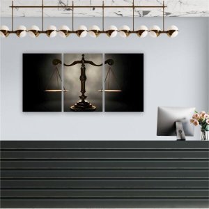 QUADRO 60X40CM 3PÇS ADVOGADO BALANÇA LONA FOSCA