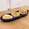Petisqueira Com 3 Divisórias Removíveis Prato Barca Para Petiscos De Mesa - 2