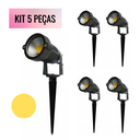 Ver imagem 2 de Kit 5 Espeto de Jardim Led 5w Branco Quente 3000k Cob Ip66 Bivolt