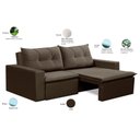 Ver imagem 4 de Sofá Retrátil 2 Lugares 1,80m Luna Suede Marrom Adonai Estofados