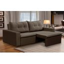 Ver imagem 1 de Sofá Retrátil 2 Lugares 1,80m Luna Suede Marrom Adonai Estofados