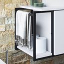 Ver imagem 5 de Gabinete Suspenso para Banheiro 1 Pt Basc P1019 Preto Branco Pp