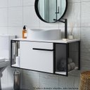 Ver imagem 7 de Gabinete Suspenso para Banheiro 1 Pt Basc P1019 Preto Branco Pp