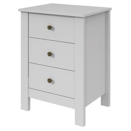 Mesa de Cabeceira com 3 Gavetas - Maggiore-Branco - Lopas - 2