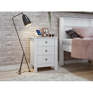 Mesa de Cabeceira com 3 Gavetas - Maggiore-Branco - Lopas