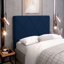 Ver imagem 5 de Cabeceira Cama Box Casal Mel 140cm com Frame Suede Azul Marinho - Abmaza