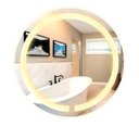 Ver imagem 7 de Espelho Redondo Jateado Iluminado com Led Quente Frontal 60cm