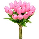 Ver imagem 1 de 10 Talos Hastes Buquê Tulipas Flores Artificiais Rosa 30cm