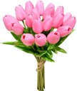 Ver imagem 1 de 10 Talos Hastes Buquê Tulipas Flores Artificiais Rosa 30cm