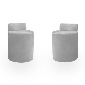 Kit Puff Banqueta Alto Confortável Reforçado Minimalista Roma Suede