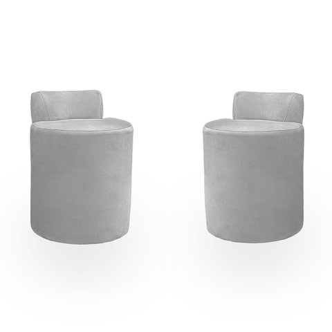 Kit Puff Banqueta Alto Confortável Reforçado Minimalista Roma Suede