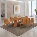 Ver imagem 2 de Sala de Jantar Mesa Florida 220cm Tampo Barril Laminado e 8 Cadeiras Suiça