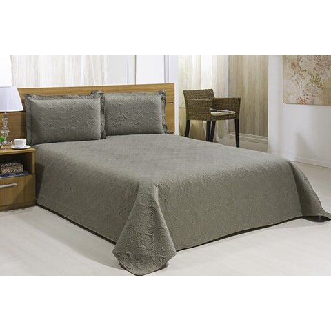 Colcha Douro - Solteiro - Bordada - com Porta Travesseiro - Fendi - Niazitex