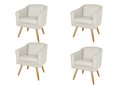 Ver imagem 1 de Kit 4 Poltronas Decorativa San Diego Sala Recepção Escritório Bege Nude