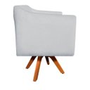 Ver imagem 3 de Kit 2 Poltronas Giratória Julia Suede Cinza Base Madeira D'Rossi