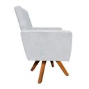 Ver imagem 2 de Poltrona Giratória Nina Suede Cinza Base Madeira D'Rossi