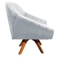Ver imagem 4 de Kit 2 Poltronas Giratória Giovana Suede Cinza Base Madeira D'Rossi