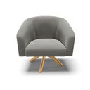 Ver imagem 3 de Poltrona Giratória Stella Suede Grafite Base Madeira - D'rossi