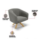 Ver imagem 6 de Poltrona Giratória Stella Suede Grafite Base Madeira - D'rossi