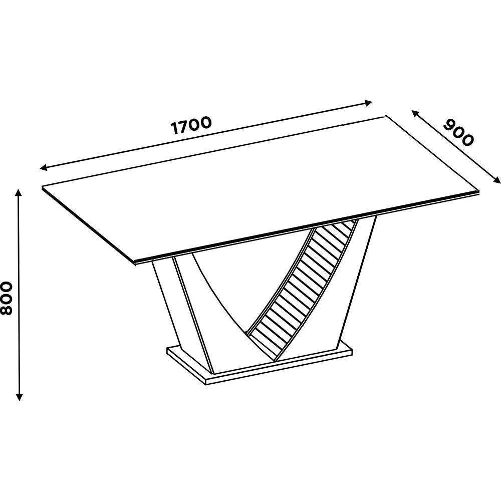 Mesa de Jantar Dalila Tampo Reto Retangular 170x90cm Dj Móveis - 4