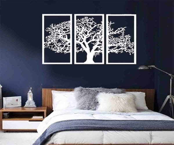 Quadro Decorativo Árvore Da Vida 3mm Vazado - Mdf: Branco - 2