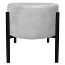 Ver imagem 3 de Kit 4 Puffs Iron Suede Cinza Base Palito D'Rossi
