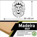 Ver imagem 2 de Quadro Decorativo Adorno Leão 3mm Vazado - Mdf:Preto