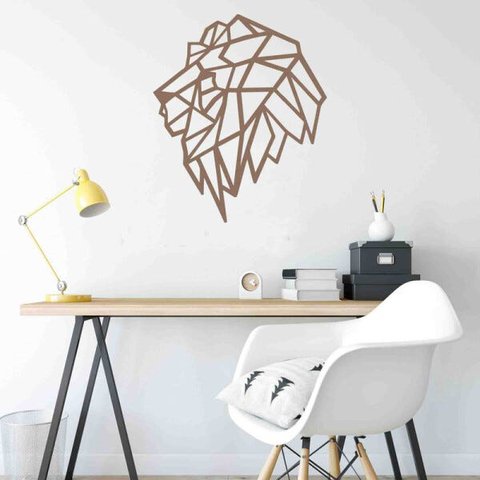 Quadro Decorativo Adorno Leão III 3mm Vazado - Mdf:Mdf