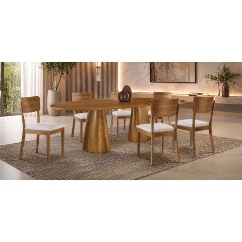 Sala de Jantar Maciça 6 Cadeiras 1,80 - 2TORRES -Imperial