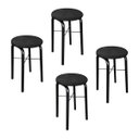 Ver imagem 1 de Kit 4 Puffs Manu Suede Preto D'Rossi