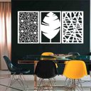 Ver imagem 1 de Quadro Decorativo Abstrato 6mm Vazado - Mdf:Branco