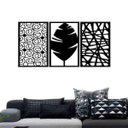 Ver imagem 1 de Quadro Decorativo Abstrato 6mm Vazado - Mdf:Preto