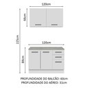 Ver imagem 4 de Kit com Balcão e Armário Aéreo Multiuso 120cm Agata Madesa