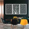 Quadro Decorativo Galhos Geométrico 3mm Vazado - Mdf:Branco - 1